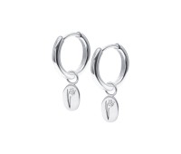 Daffodil Birth Flower Silver Huggie Earring Charms HO-2709